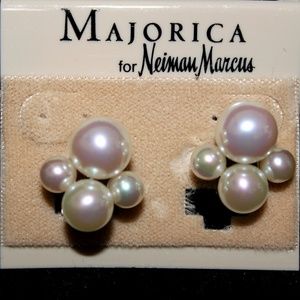 Classic vintage Majorica imitation pearl earrings